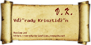 Várady Krisztián névjegykártya